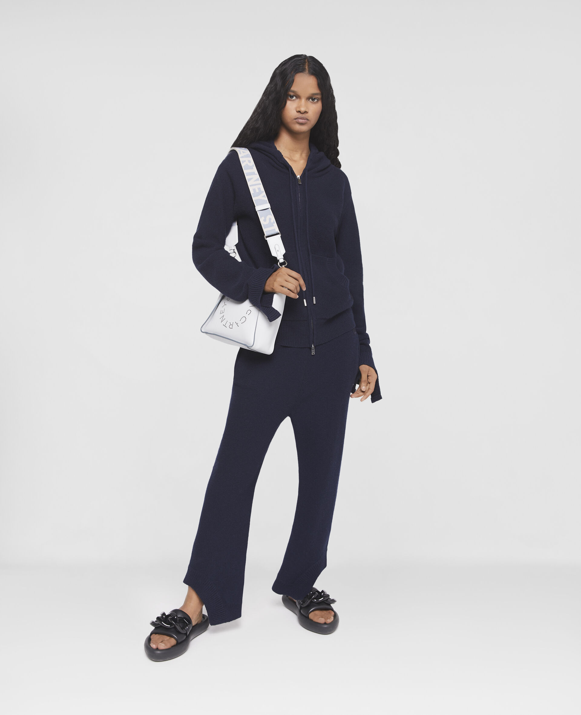 Stella Mccartney S-wave Knitted Casual Pants In Black