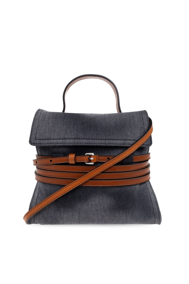 Moschino Flap Handbag In Black