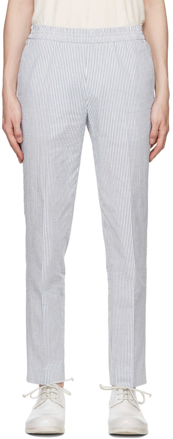 Harmony Paris Striped Casual Pants In Gray