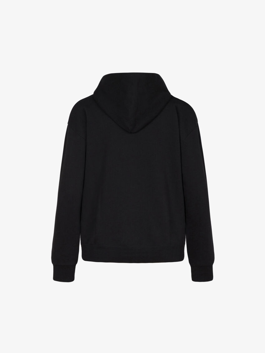 Givenchy Embroidered Logo Hooded Sweatshirt In Black
