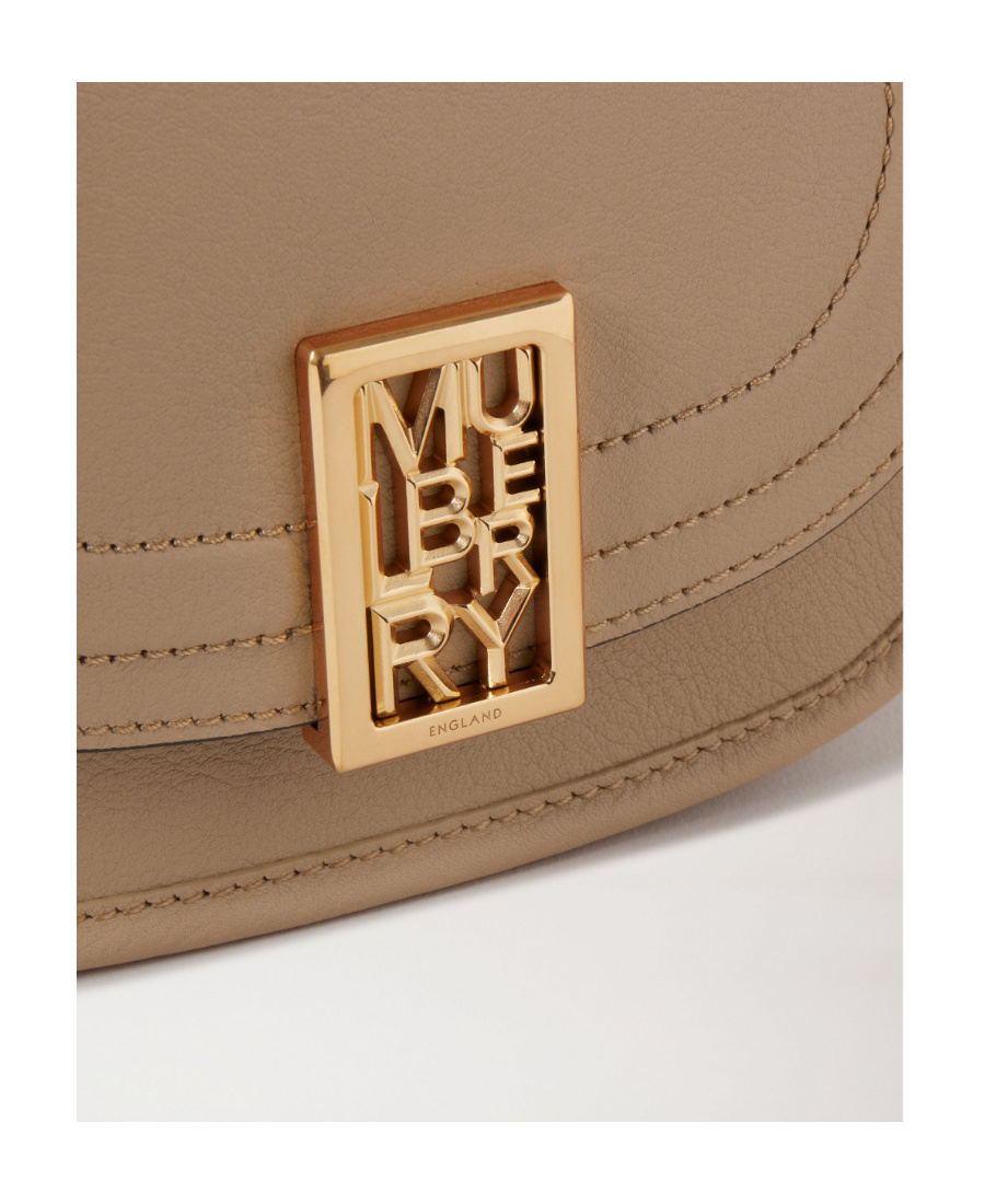 Mulberry Mini Sadie Leather Satchel In Nude