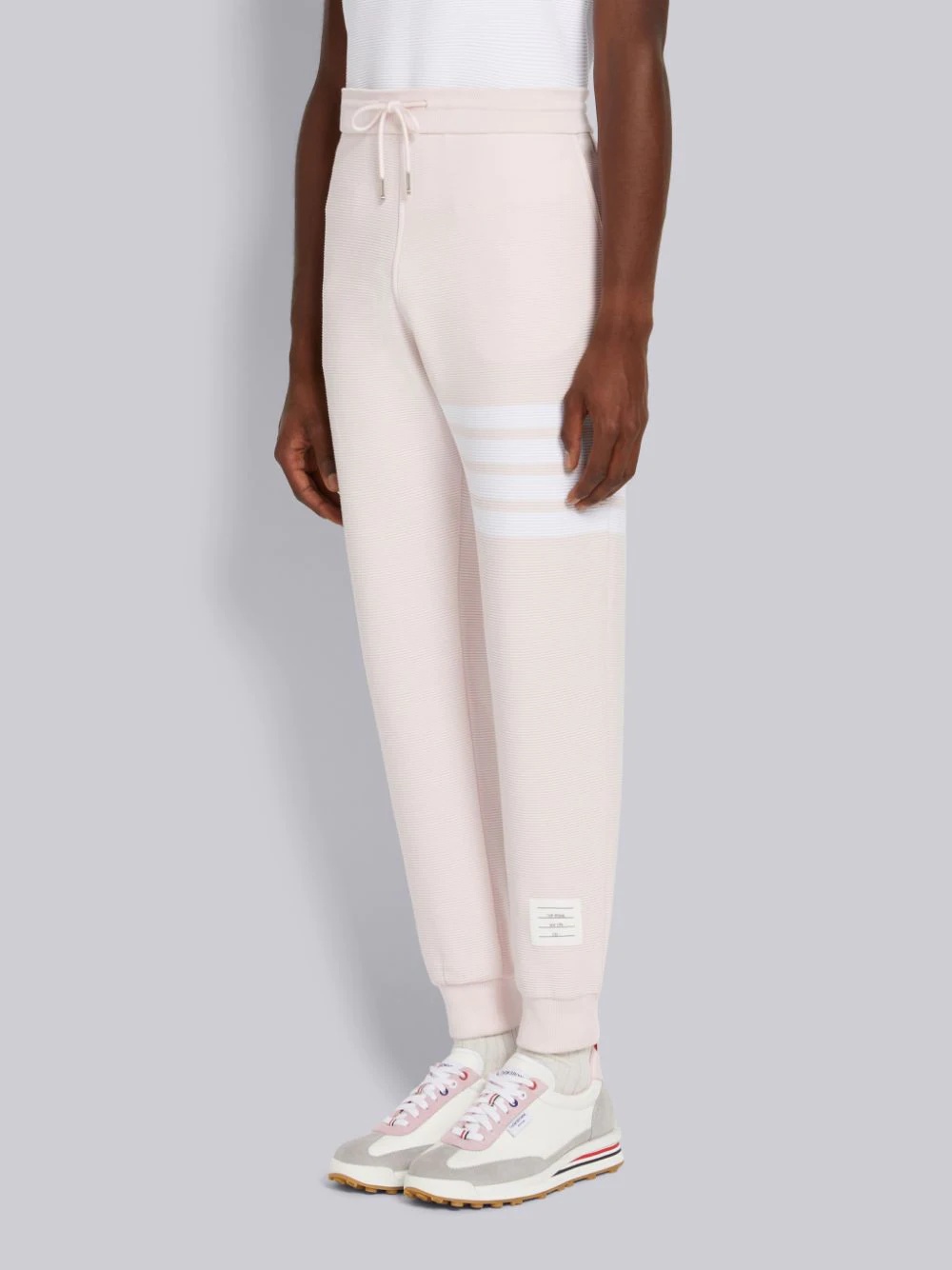 Thom Browne Ottoman Rib 4-bar Stripe Track Pants In Pink