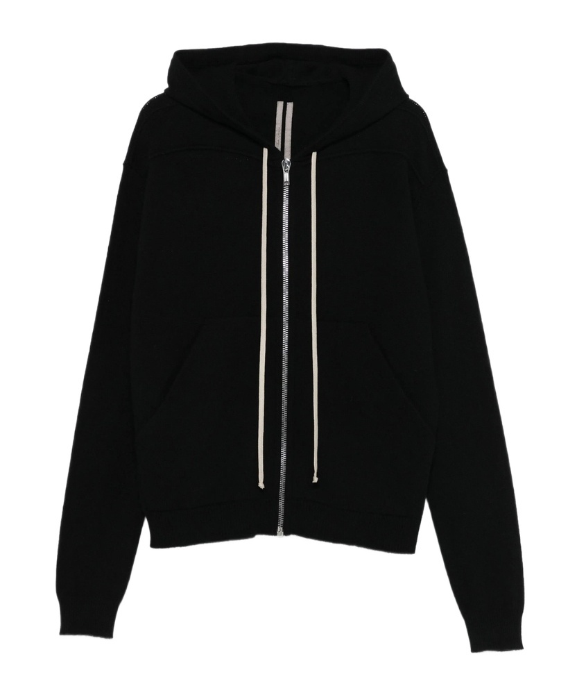 Rick Owens Zip-up Hooded Jacket In Black
