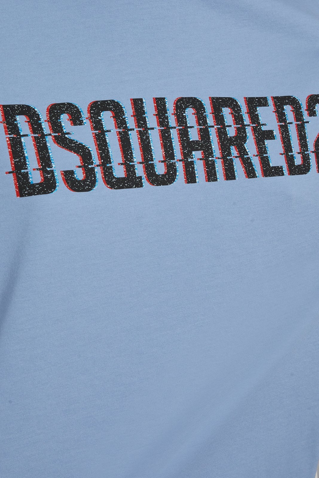 Dsquared2 Crew Neck Graphic Print Short Sleeves Top In Blue