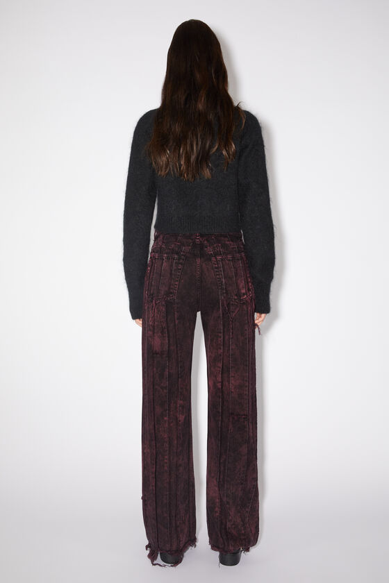 Acne Studios Stitched Striped Denim Trousers In Black
