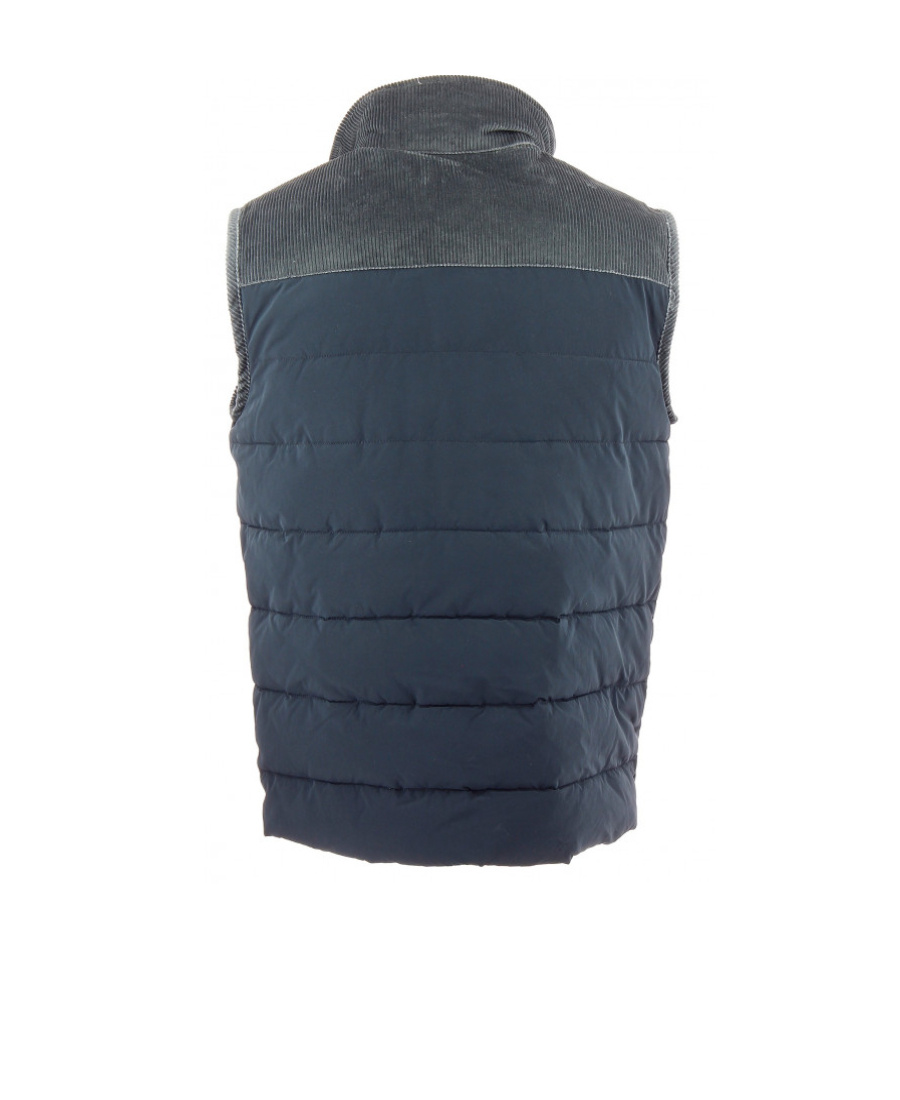Ea7 Logo Sleeveless Down Jacket In Blue