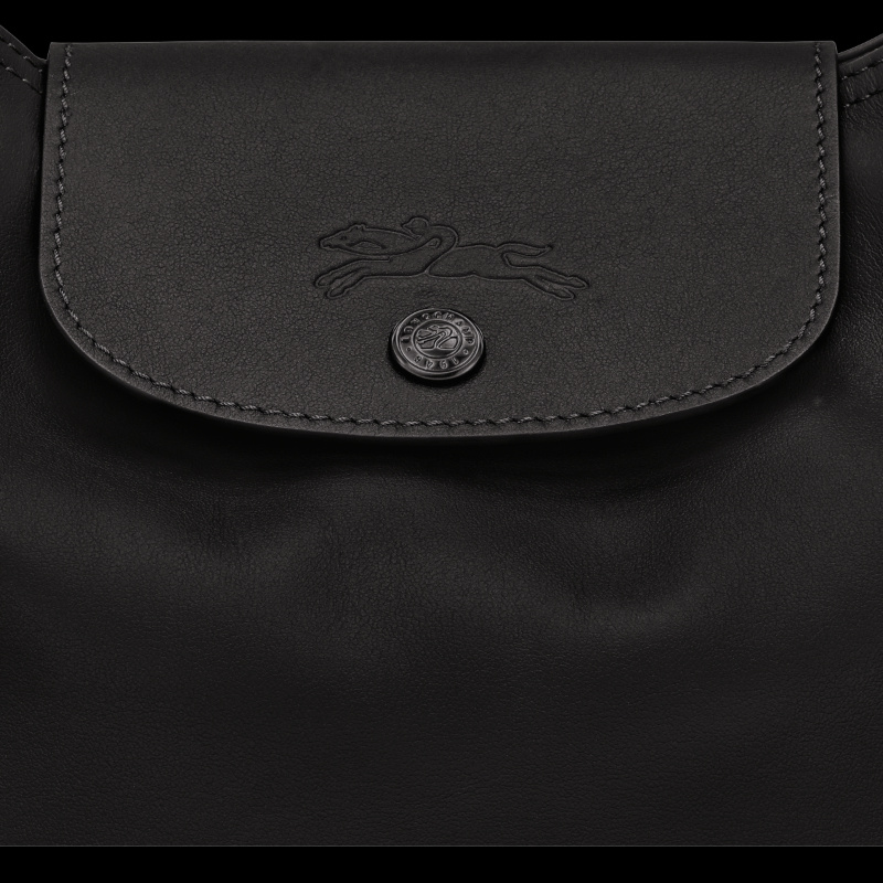 Longchamp Medium Le Pliage Xtra Leather Shoulder Bag In Black