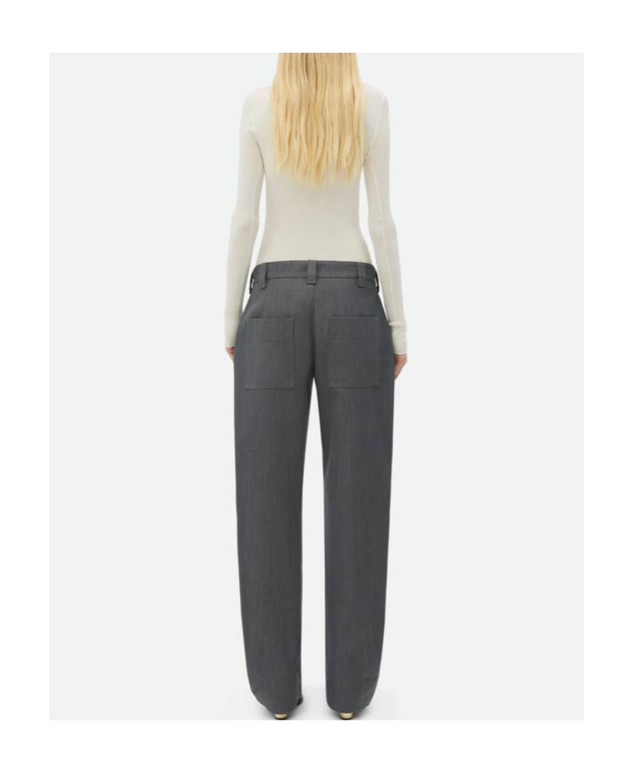 Bottega Veneta Wool Tapered Casual Pants In Black