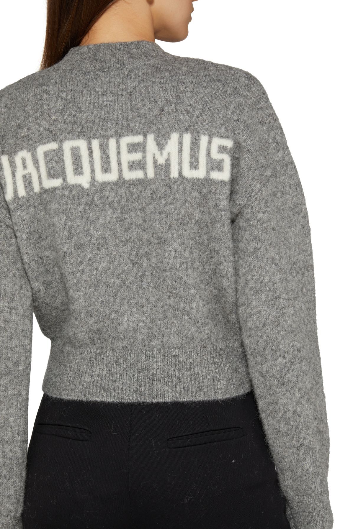 Jacquemus Logo Intarsia Knit Jumper In Gray