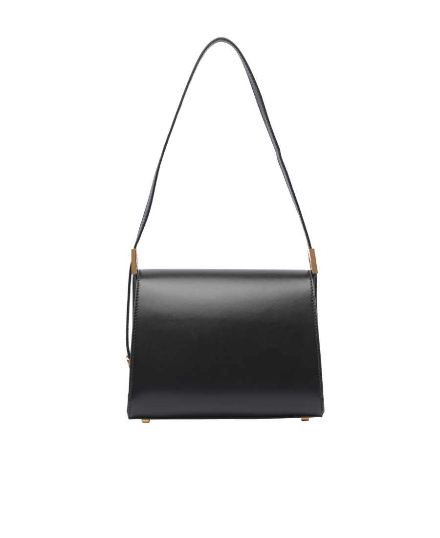 Bally Logo Plaque Foldover-top Shoulder Bag In Black