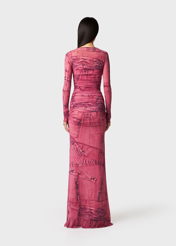 Shop Blumarine Cargo Patch-print Maxi Dress In Red