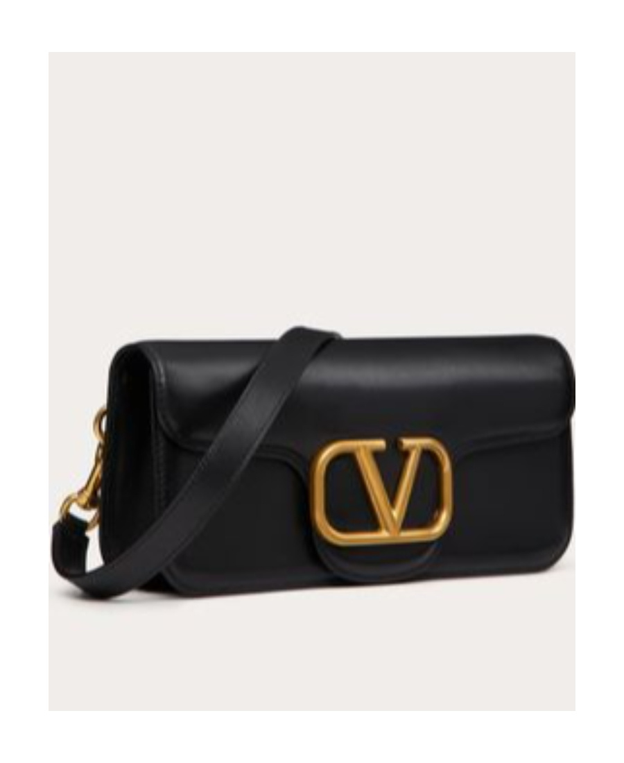 Valentino Small Vlogo Crossbody Bag In Black
