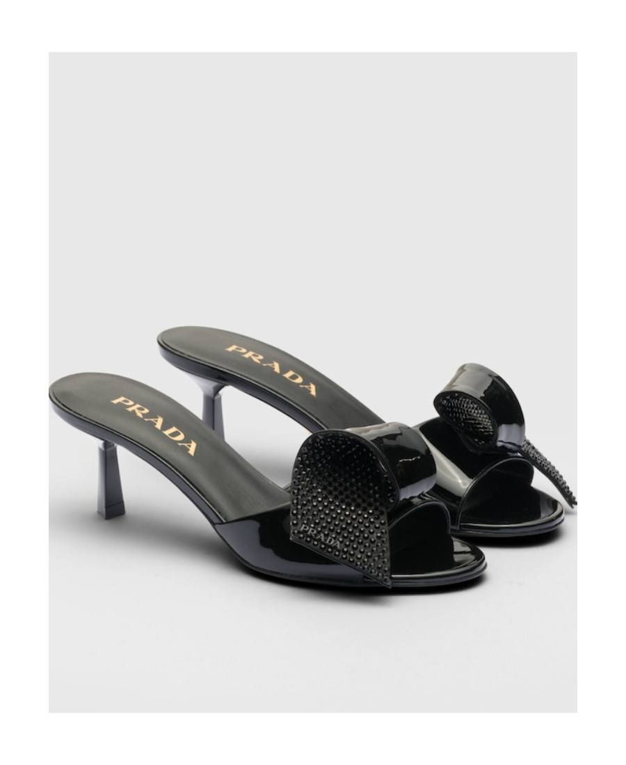 Prada Bow Sandals In Black