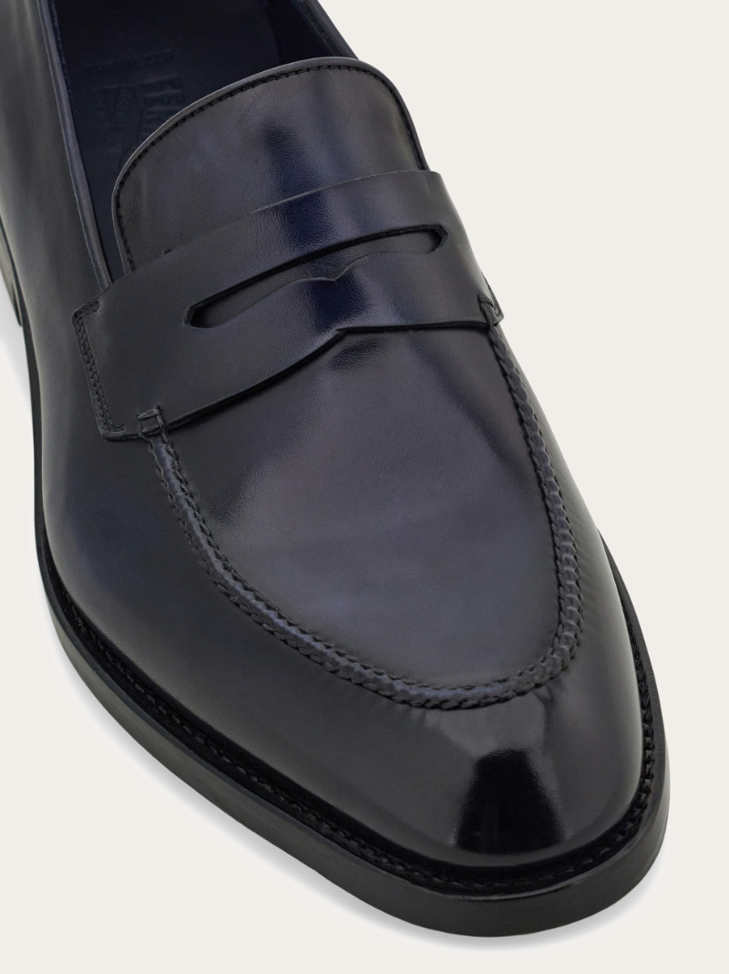 Ferragamo Tramezza Penny Loafer In Blue