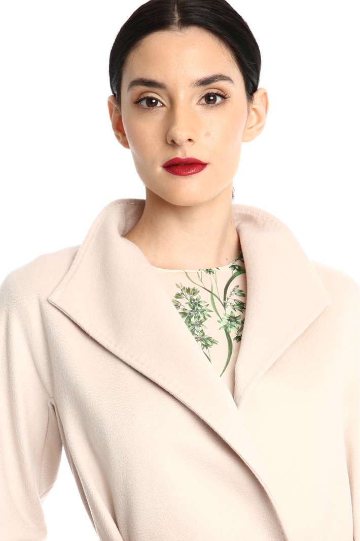 Max Mara Trumpet-shaped Coat In Nude