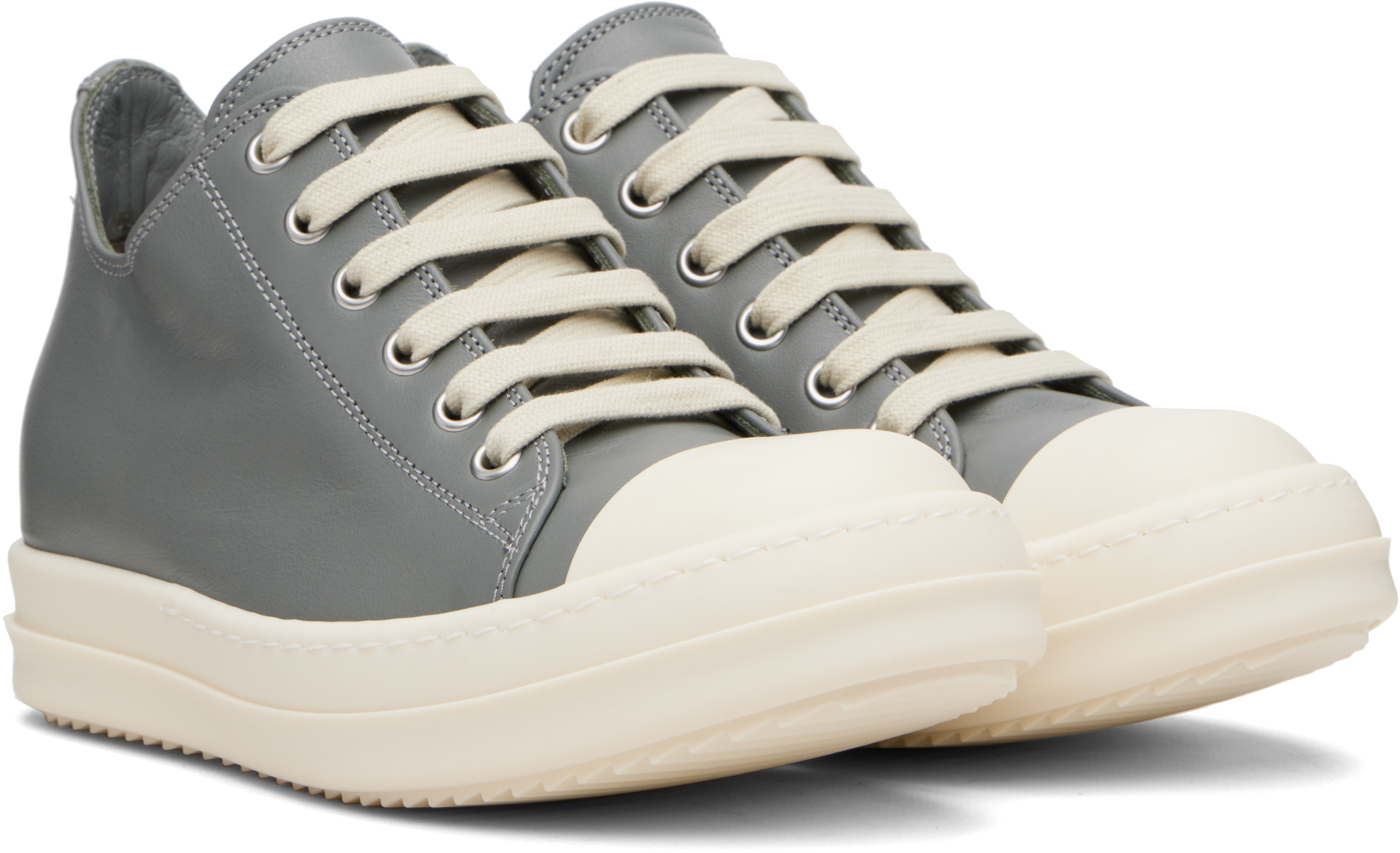Rick Owens Gray Concordians Low Sneaks Sneakers In Gray