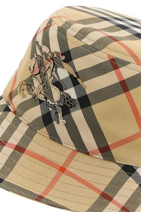 Burberry Checked Bucket Hat In Nude
