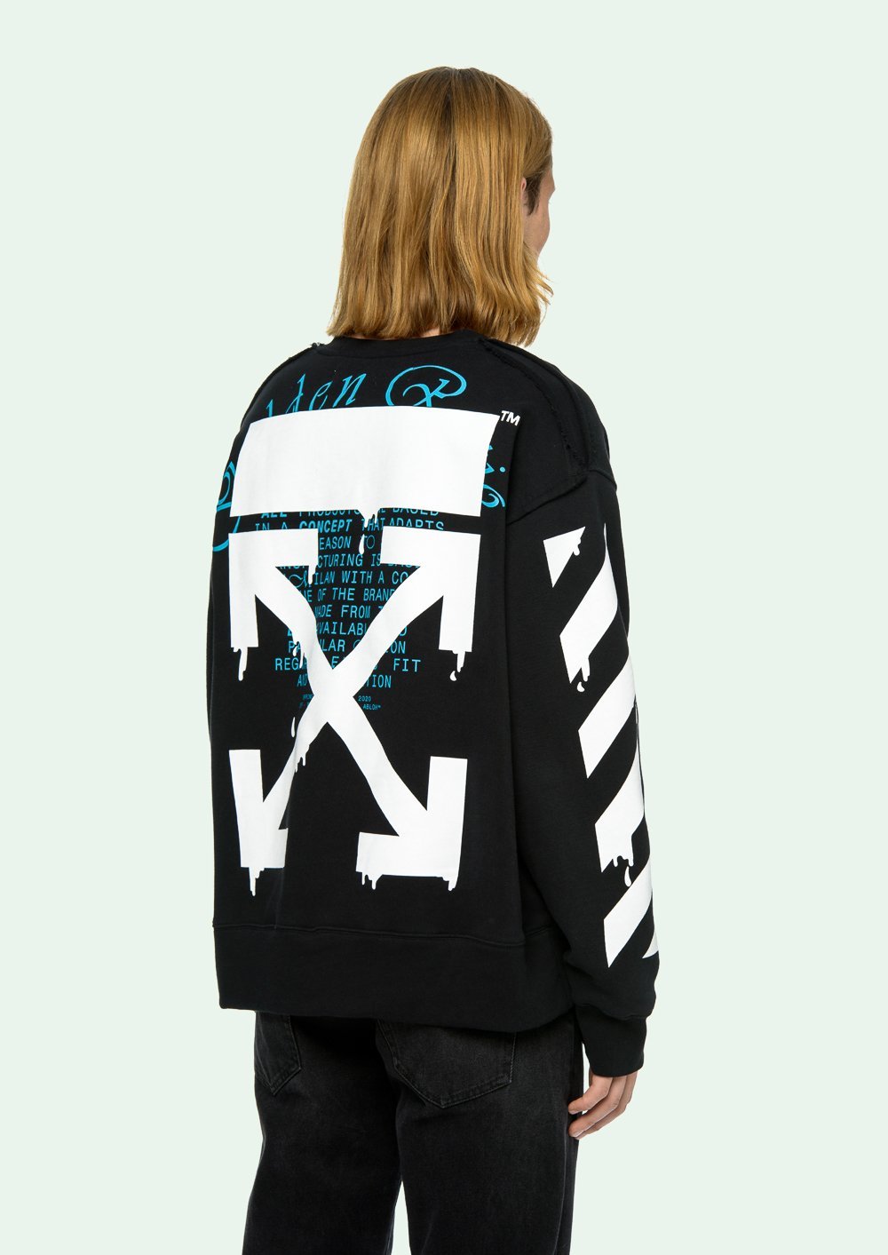 Off-white Dripping Arrows Crew Neck Sweatshirt In Black