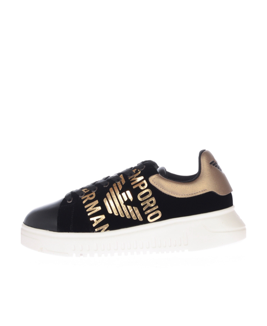 Emporio Armani Alphabet Casual Sports Shoes In Black