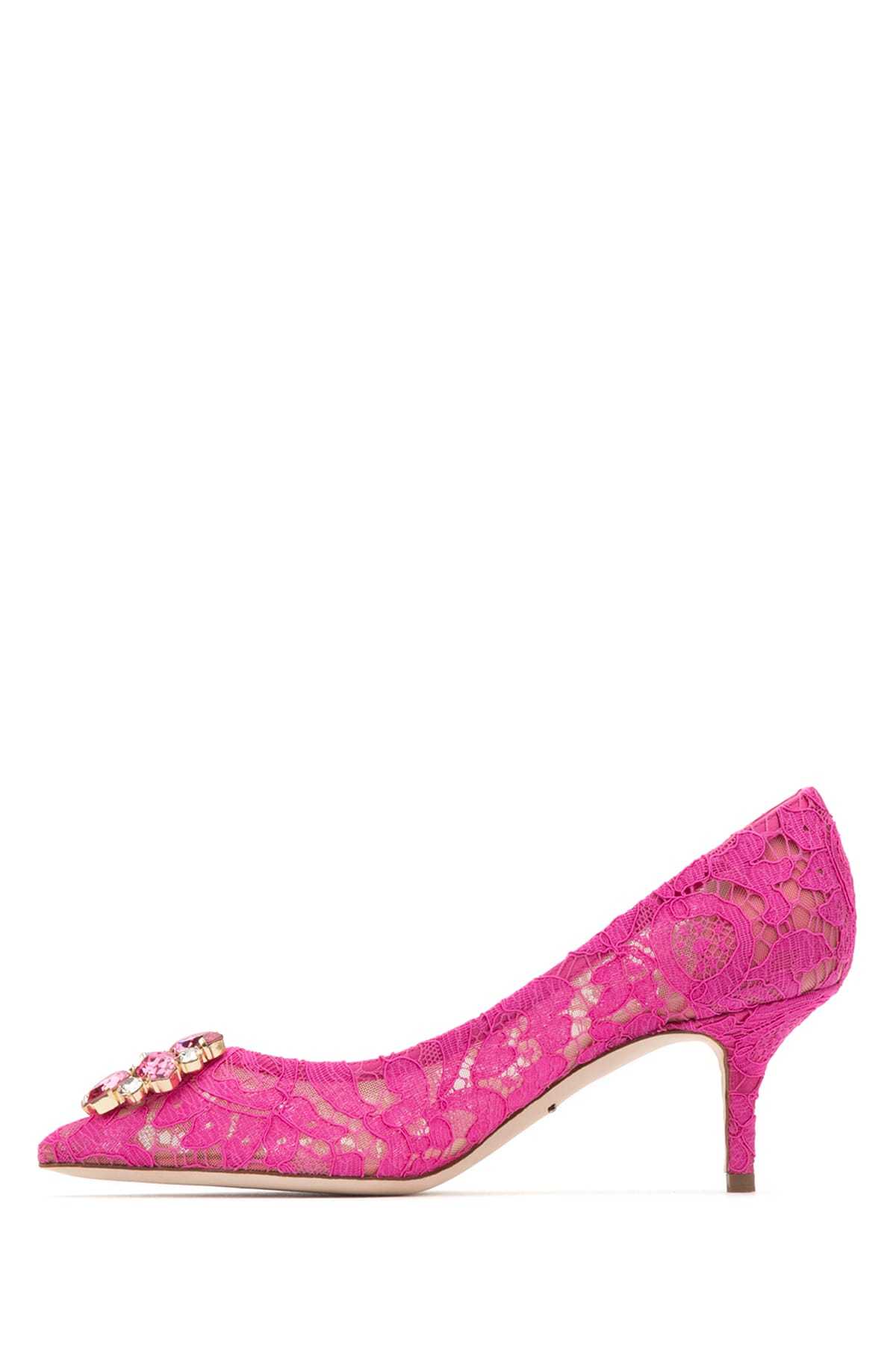 Dolce & Gabbana Woman Pumps Fuchsia Size 5.5 Viscose, Cotton, Silk, Polyamide In Pink