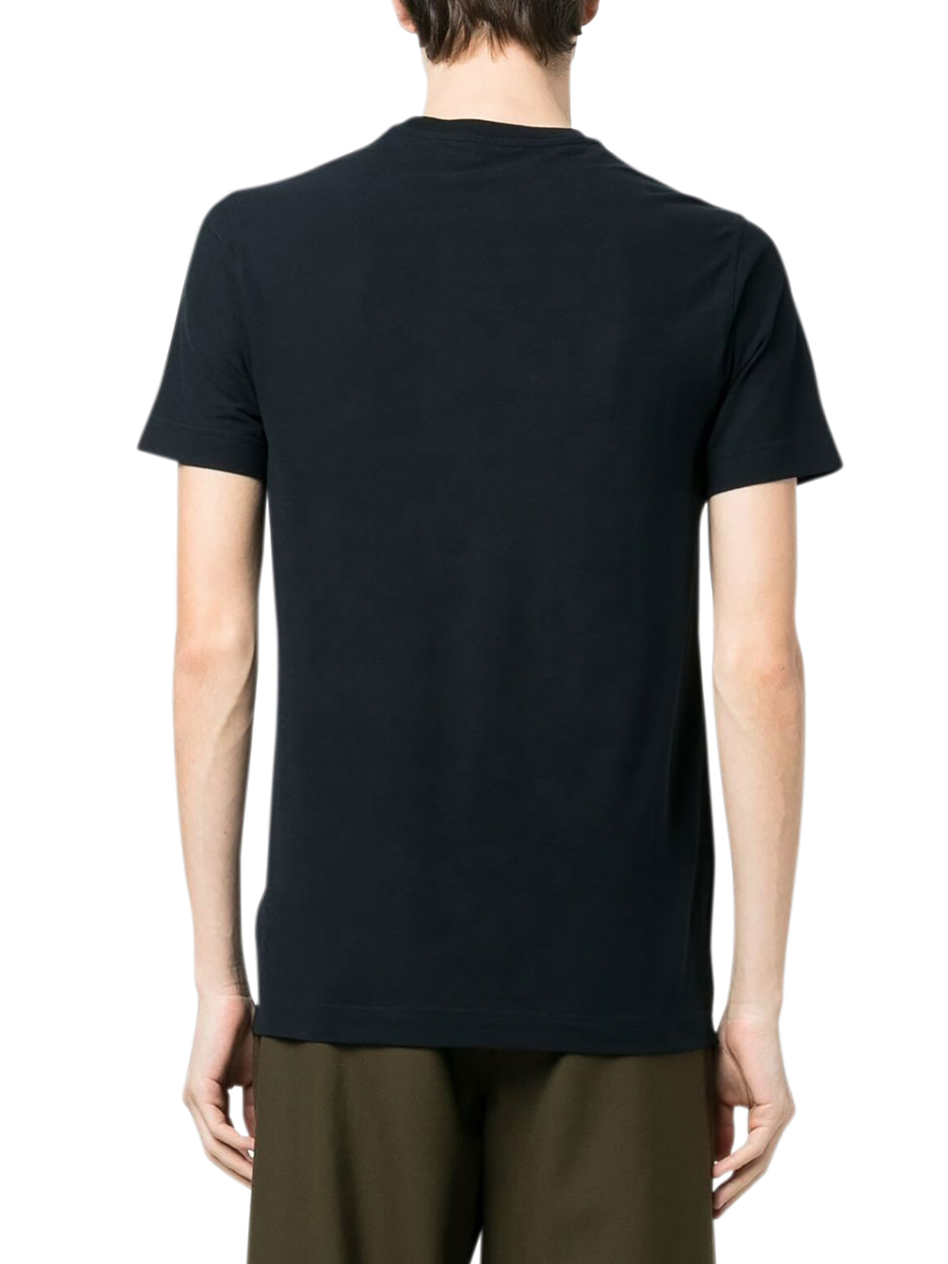 Zanone Blue Cotton T-shirt In Black
