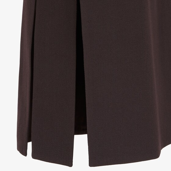 Fendi Aubergine Wool Skirt In Black