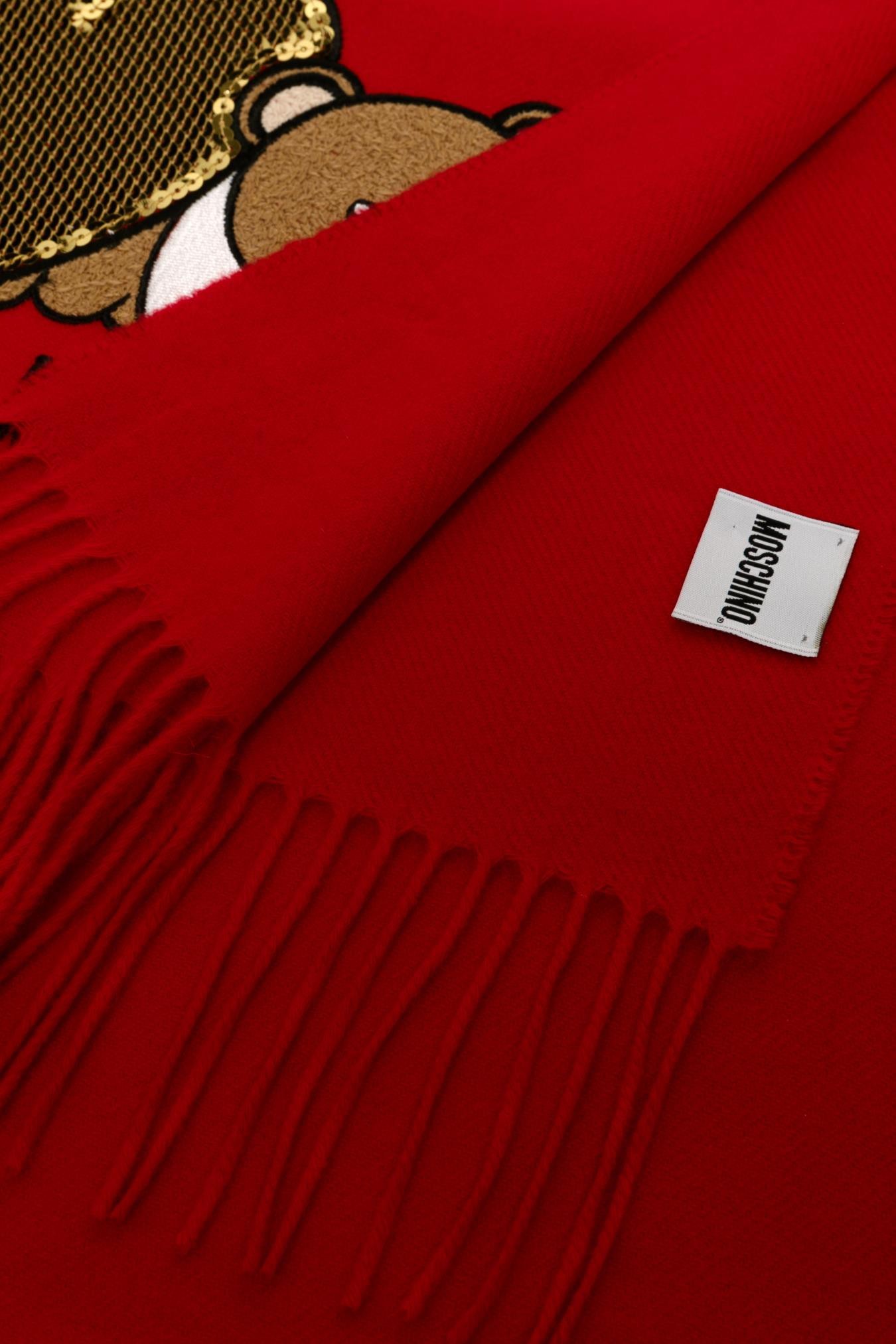 Moschino Fringed Scarf In Red