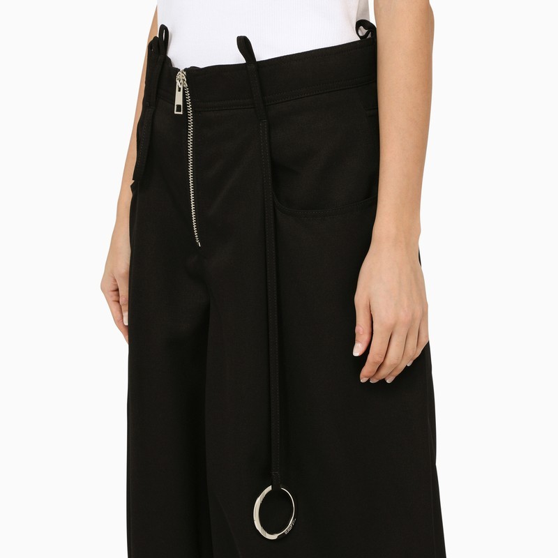 Attico Large Outline Wool Trousers In Black