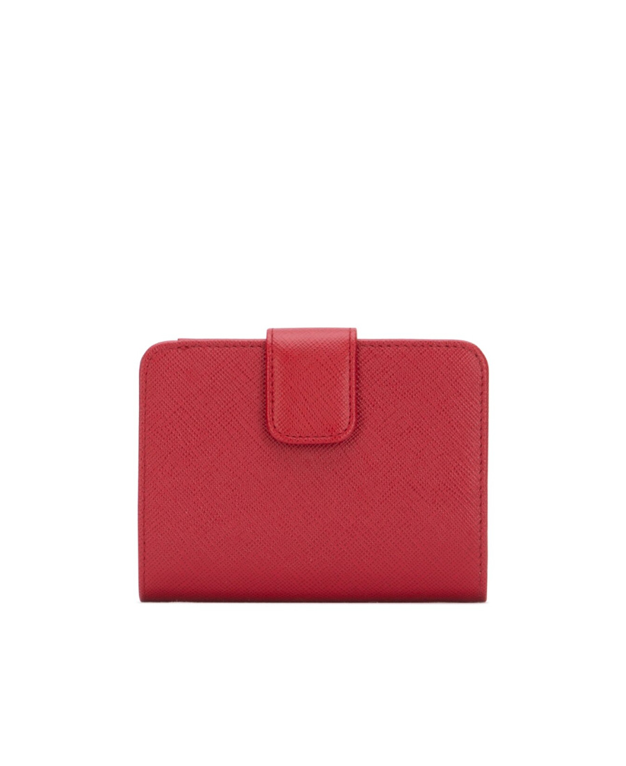 Prada Logo-plaque Square Wallet In Red