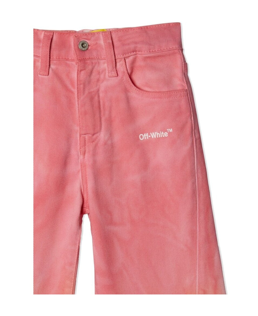 Off-white Helvetica Faded Wide Leg Trousers In Pink