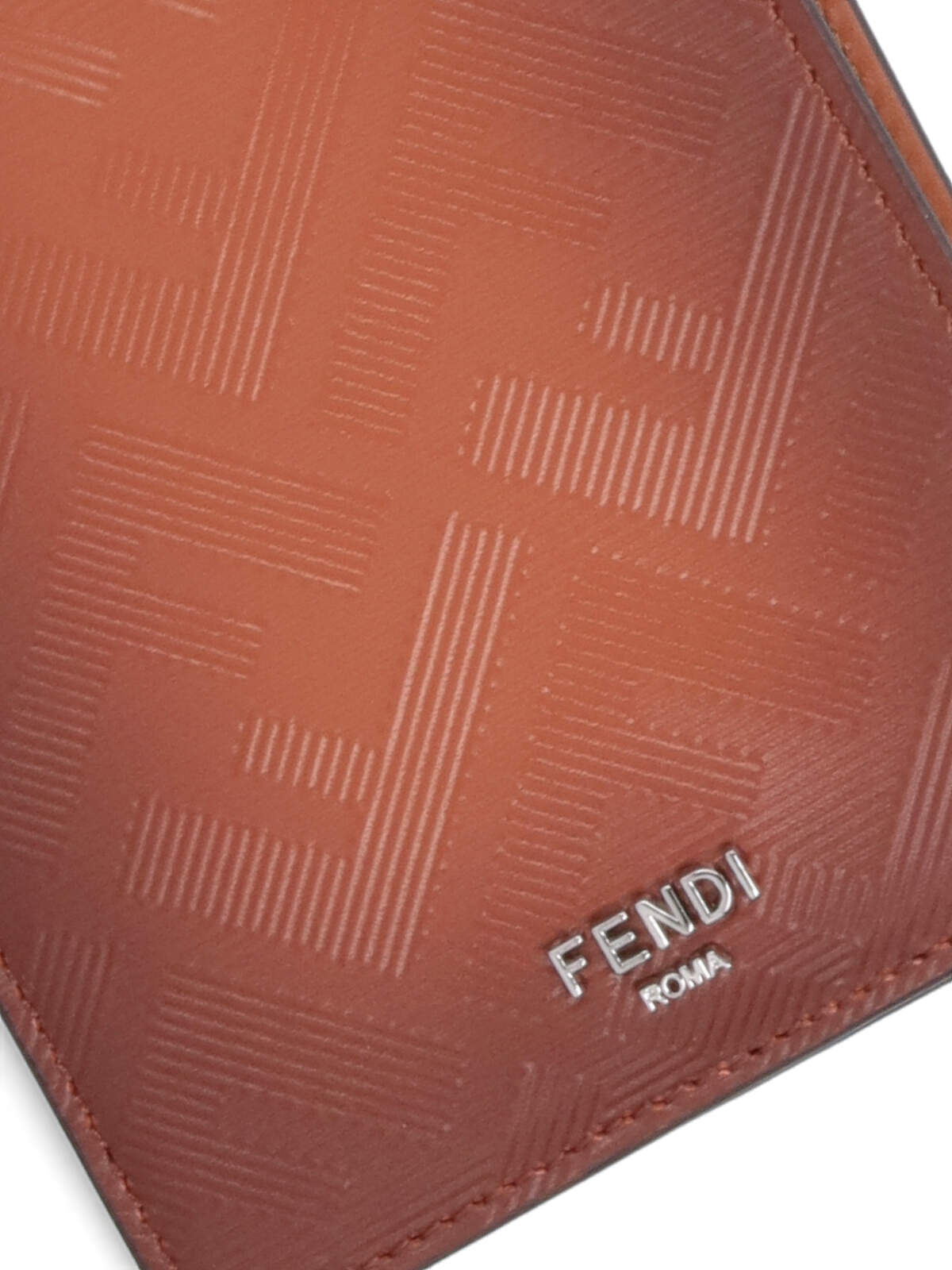 Fendi Logo-plaque Bi-fold Wallet In Brown