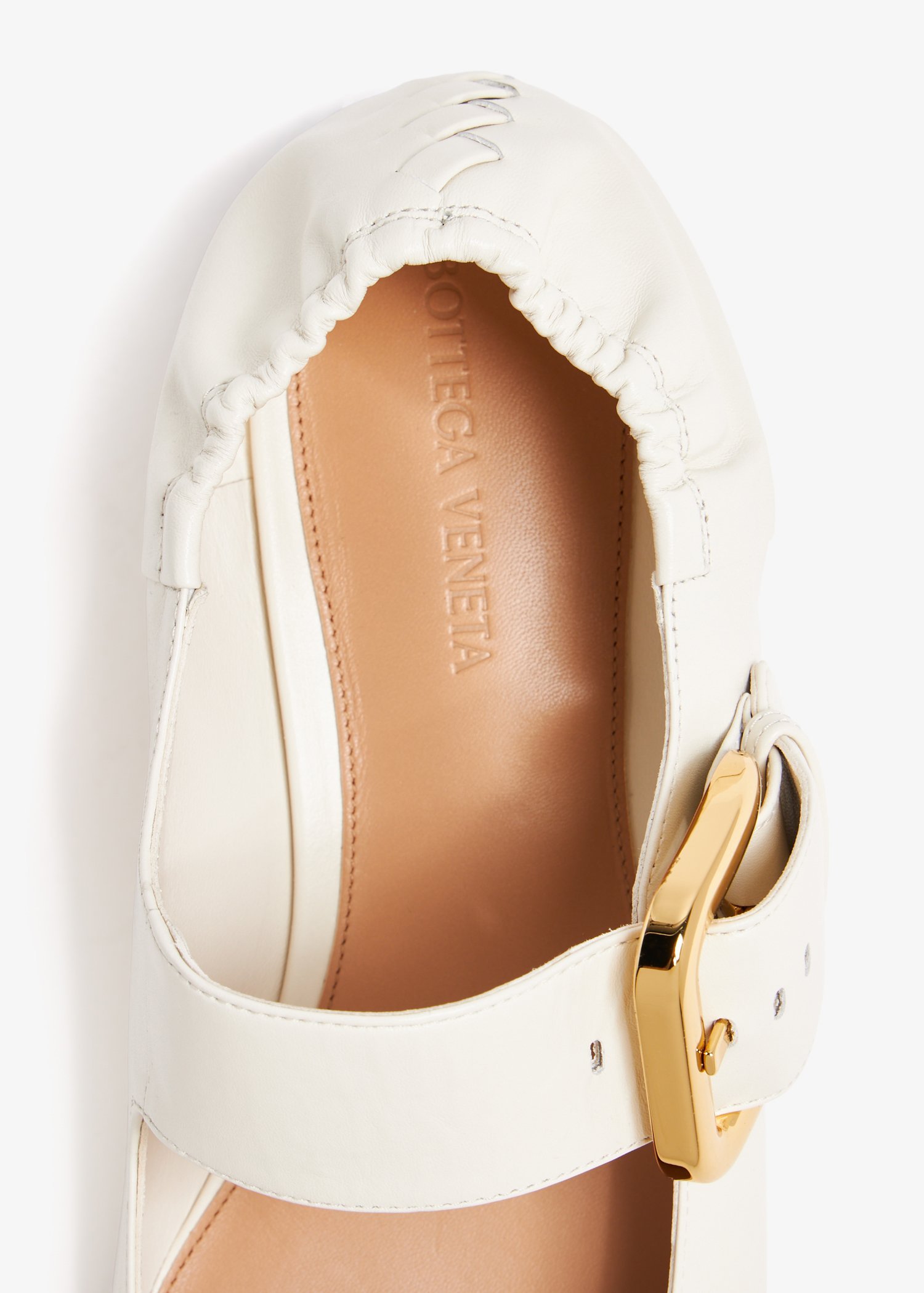 Bottega Veneta Off-white Astaire Mary-jane Ballerina Flats In White