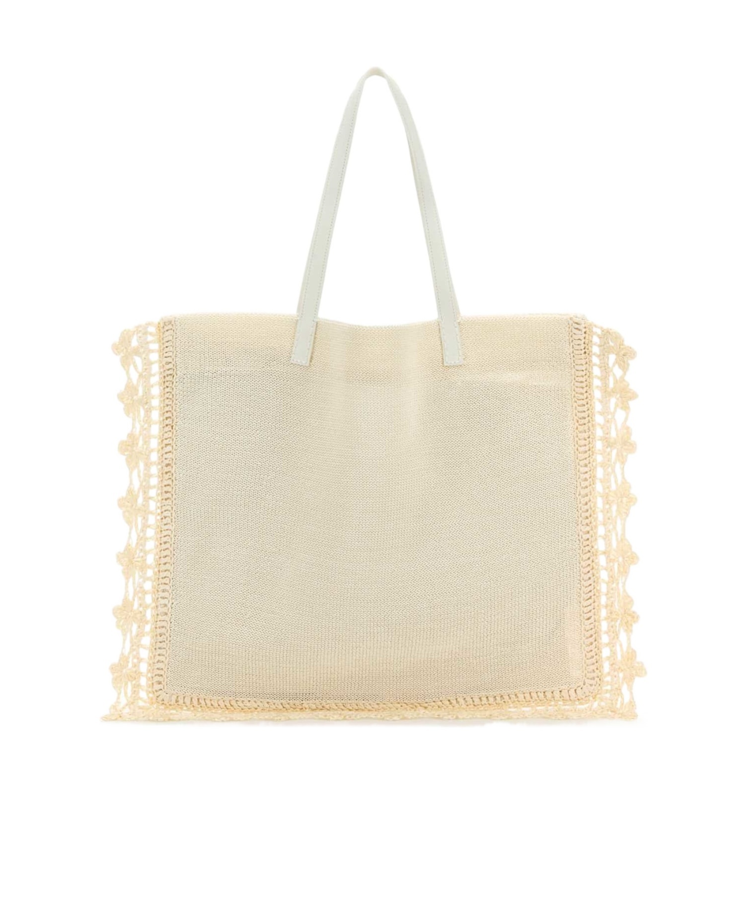 Jw Anderson Ivory Crochet Shopping Bag In Nude