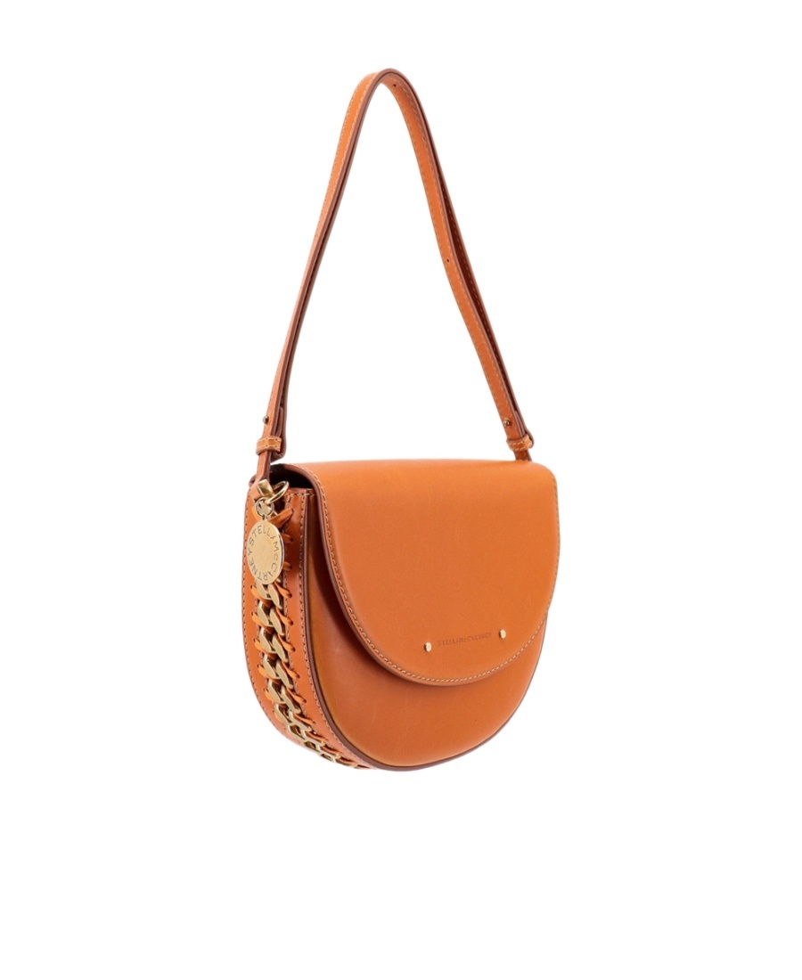 Stella Mccartney Frayme Chain Detailed Shoulder Bag In Orange