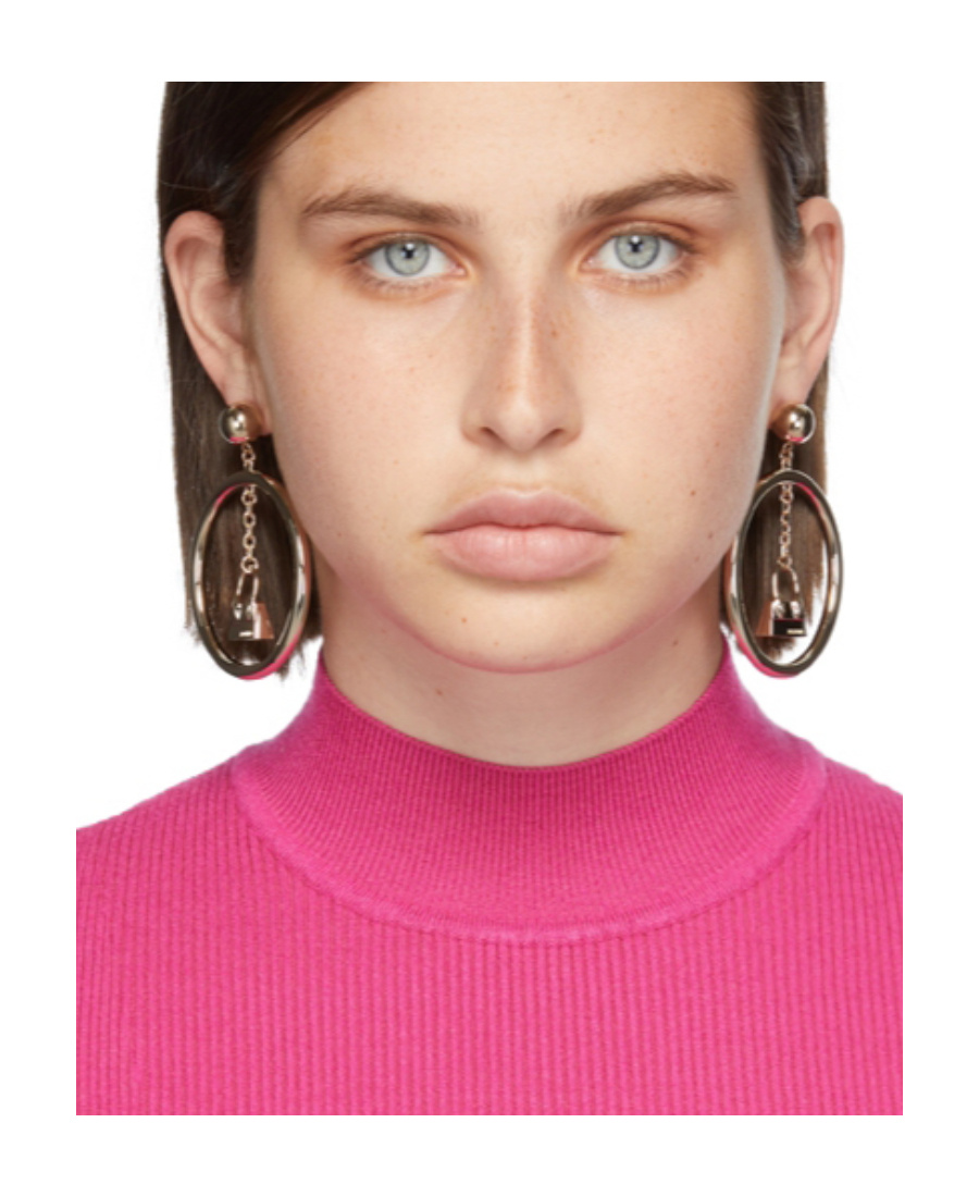 JACQUEMUS LE CHIQUITO DROP HOOP EARRINGS 