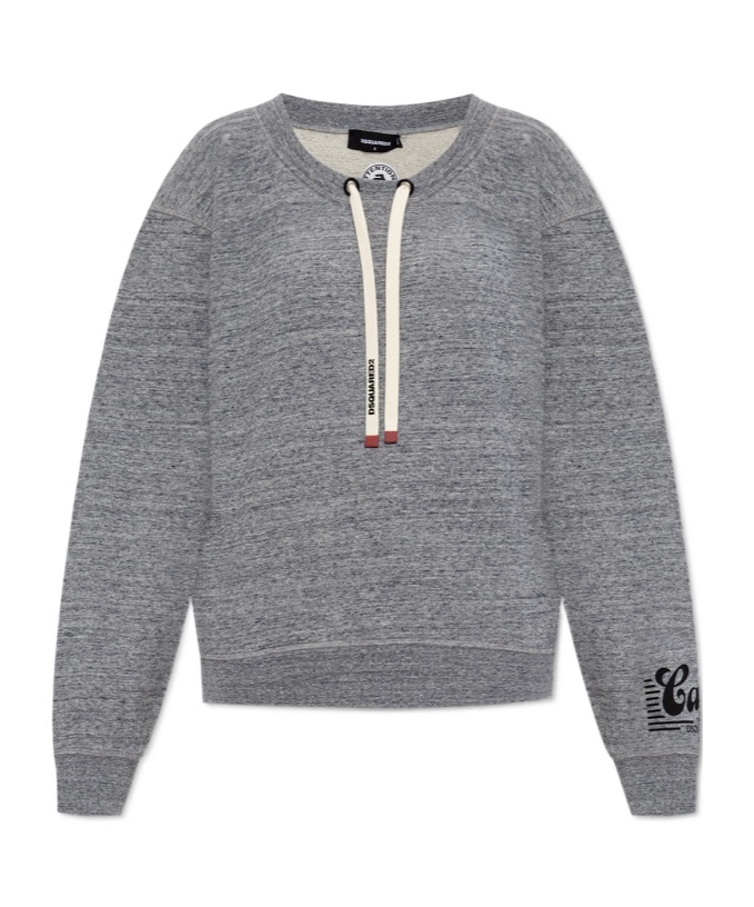 Dsquared2 Drawstring Sweatshirt In Gray