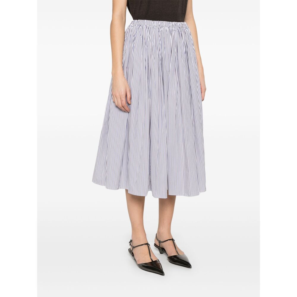 PRADA STRIPED POPLIN SKIRT 