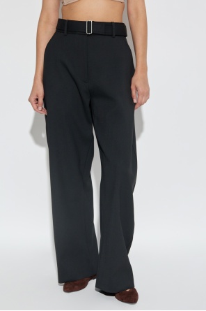Studio Nicholson Contemporary Wide-leg Trousers Featuring Buckle In Black