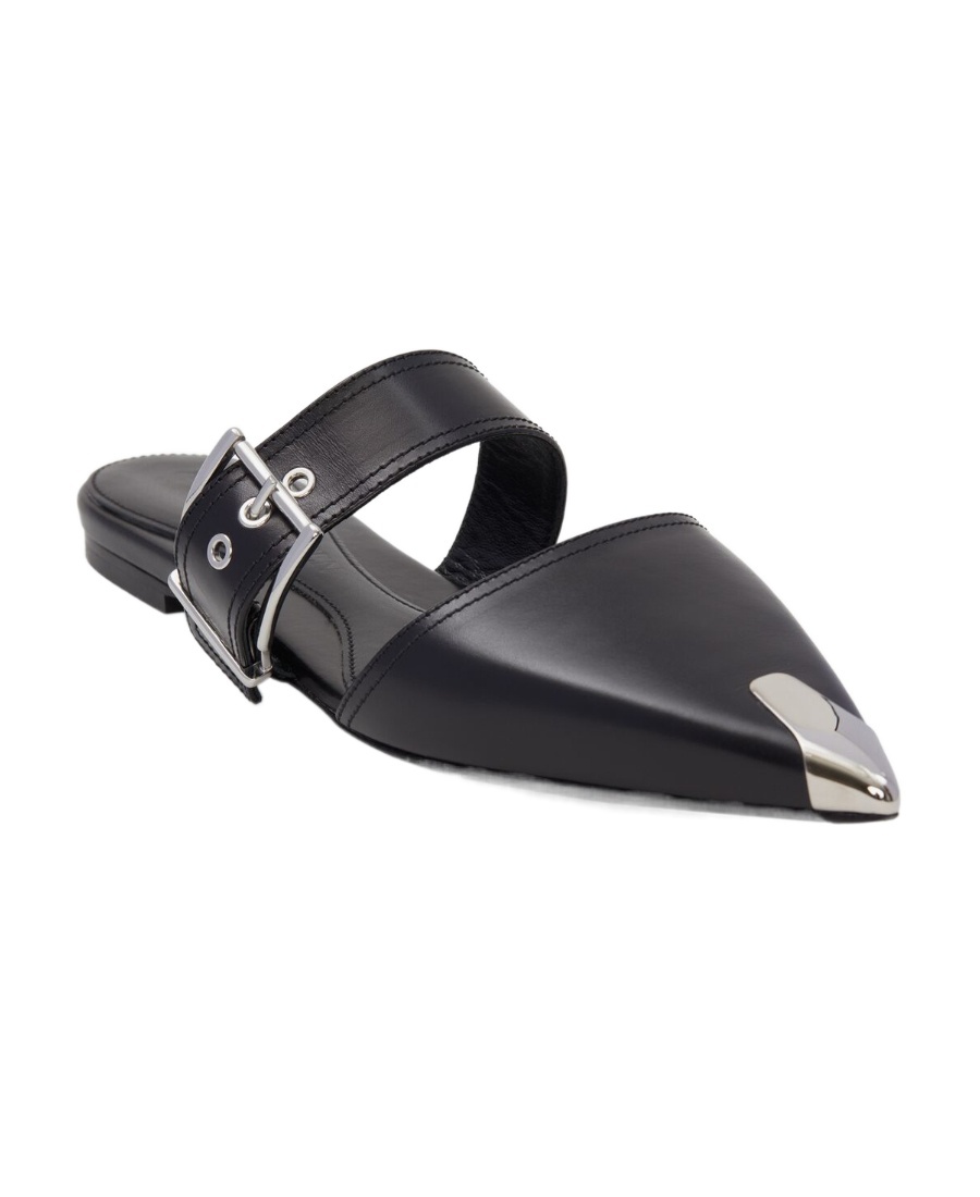 Alexander Mcqueen Buckle-detail Leather Pumps In Black