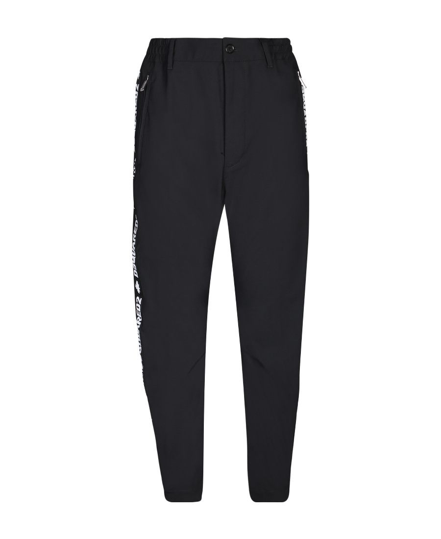Dsquared2 Logo-stripe Tailored Track Pants In Black