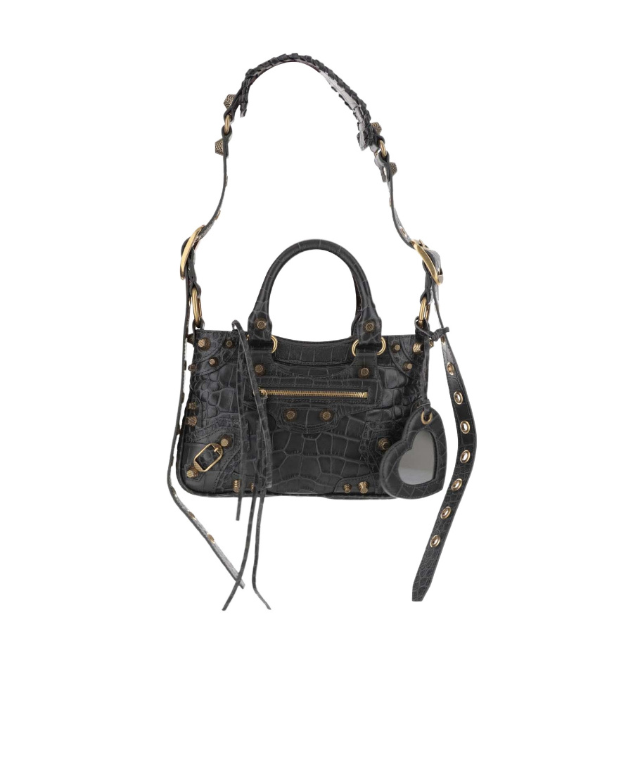 Balenciaga Small Le Cagole Leather Tote Bag In Gray