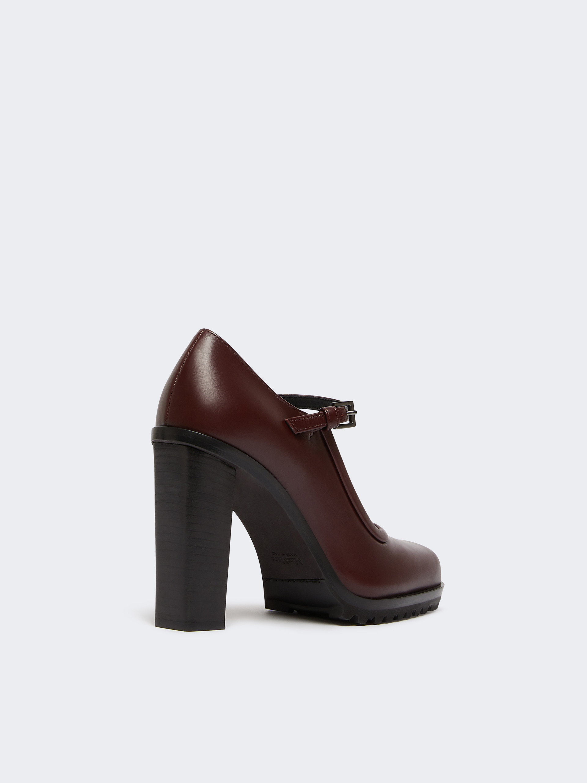 Max Mara Mary Janes In Leather In Brown