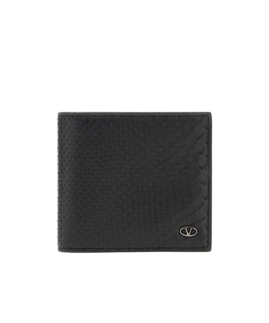 Valentino Logo Wallet In Black