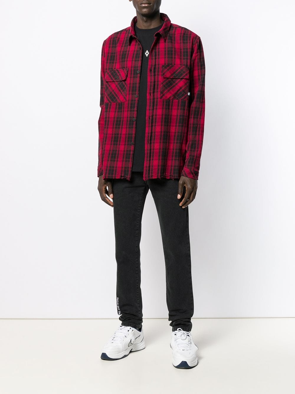 Marcelo Burlon County Of Milan Check Print Shirt In Red
