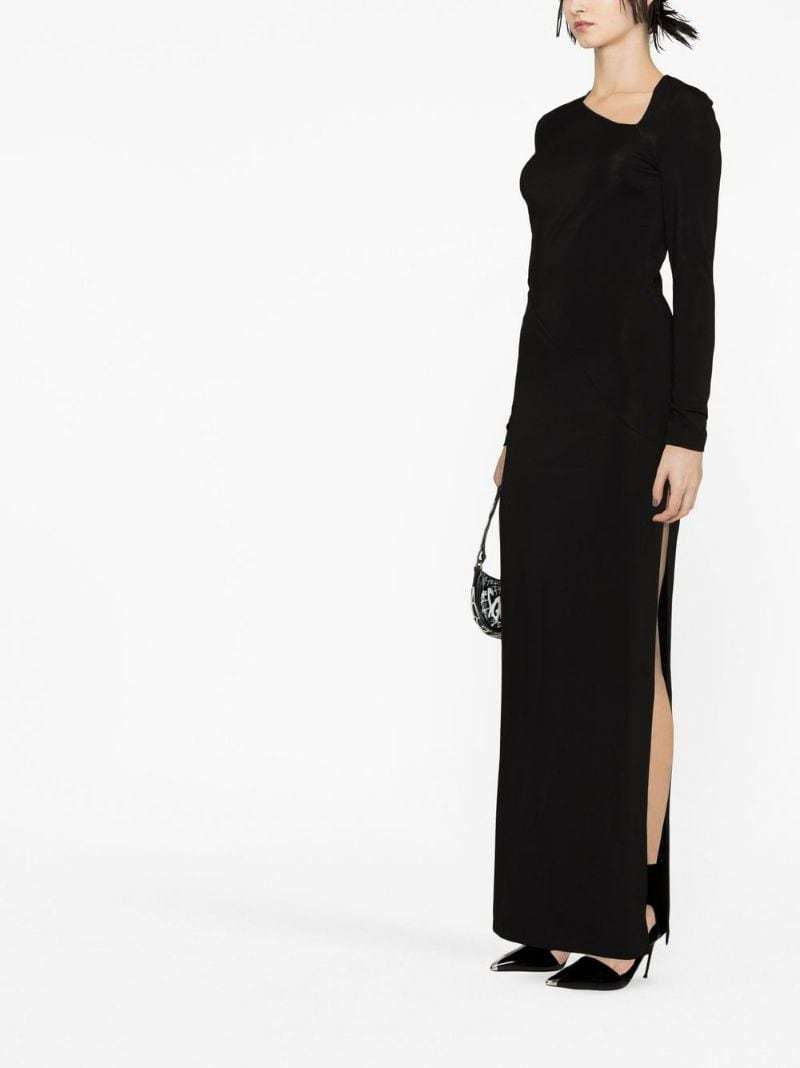 Givenchy Logo Long-sleeved Dress In Black