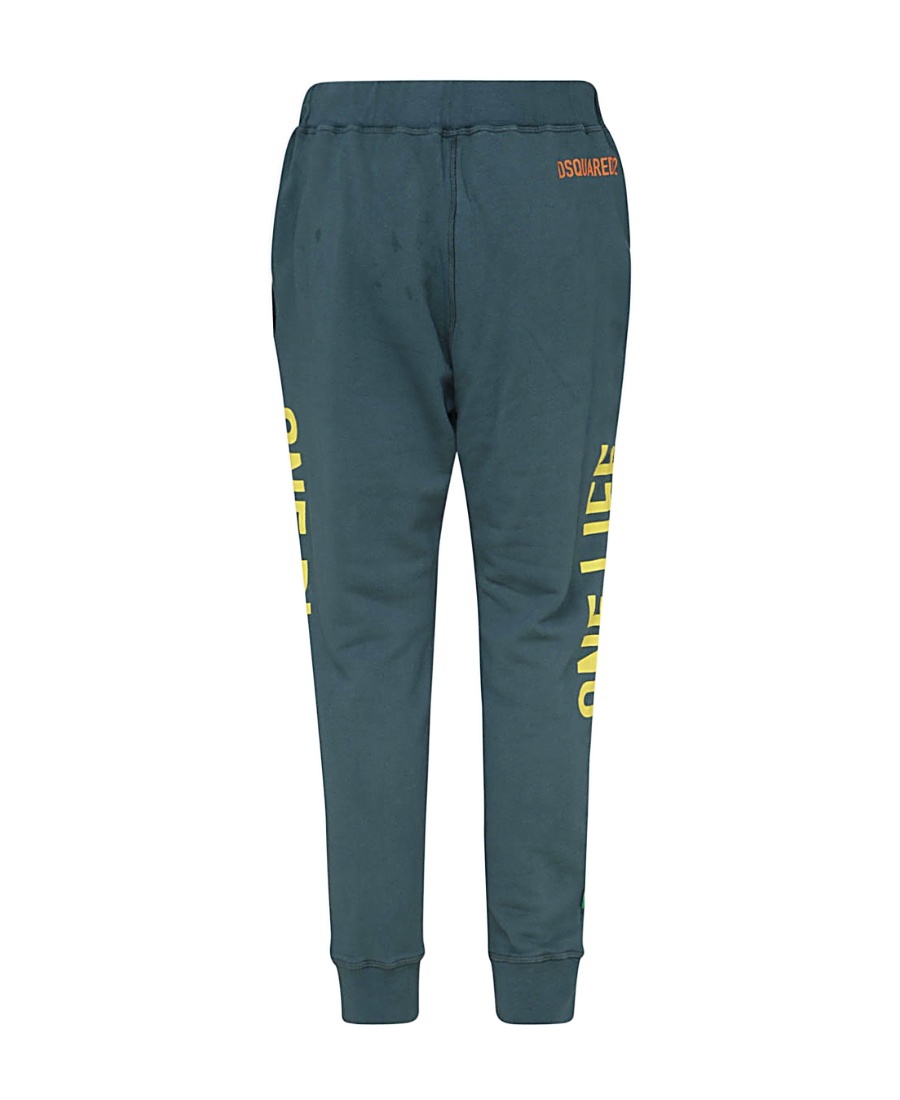 Dsquared2 Logo-print Cotton Track Pants In Blue