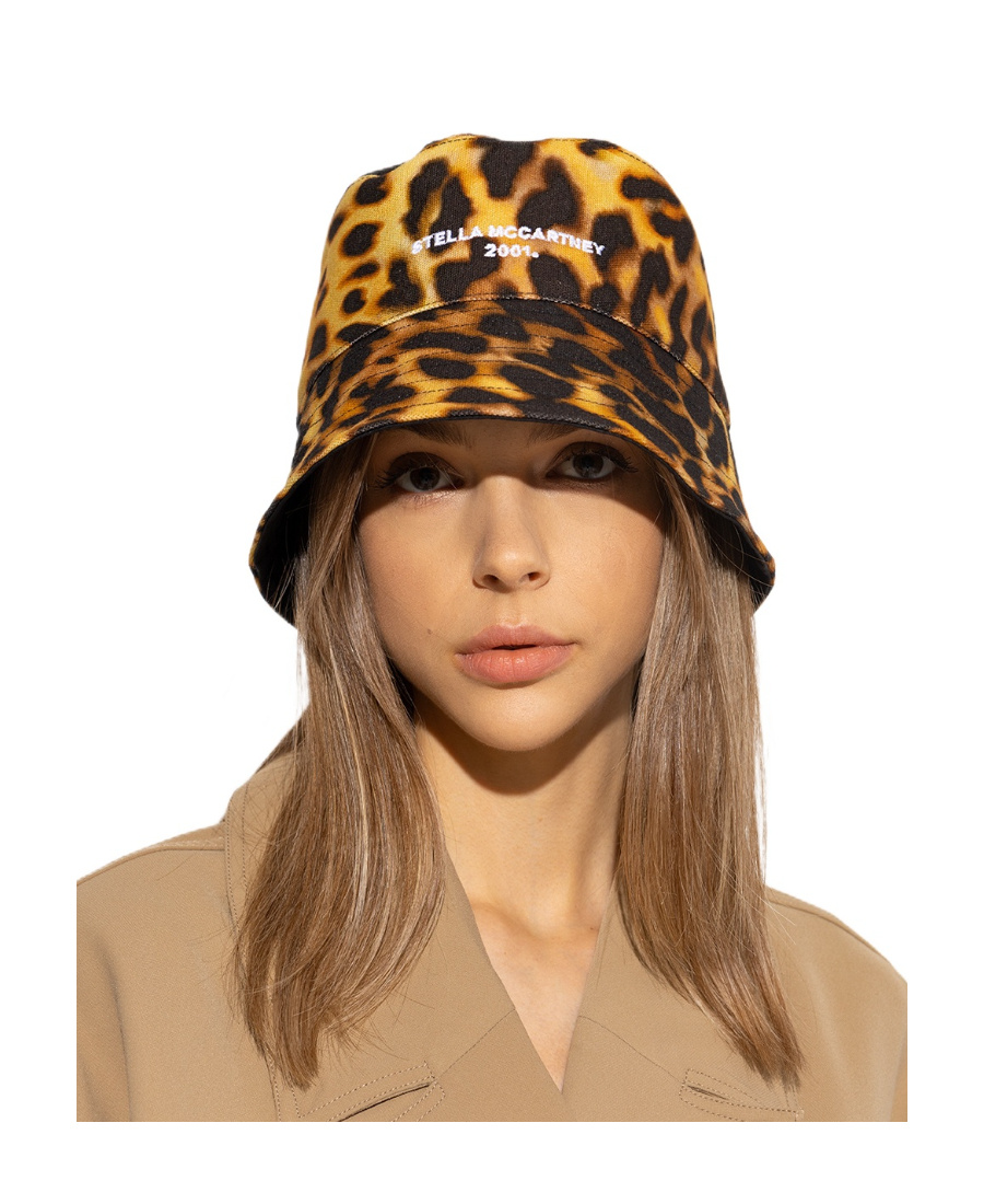 Stella Mccartney Leopard Printed Bucket Hat In Brown