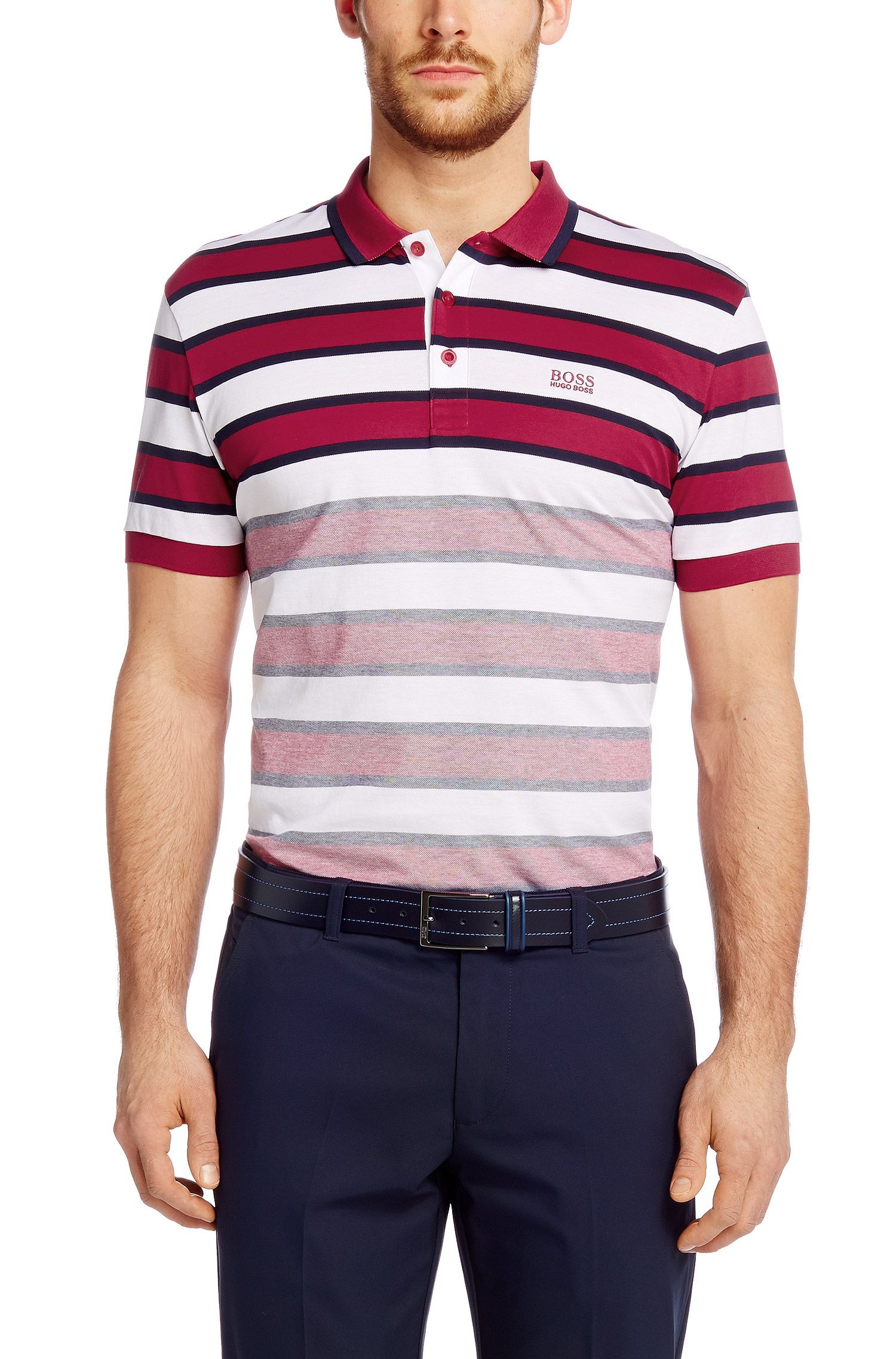 HUGO BOSS STRIPED DETAIL POLO SHIRT