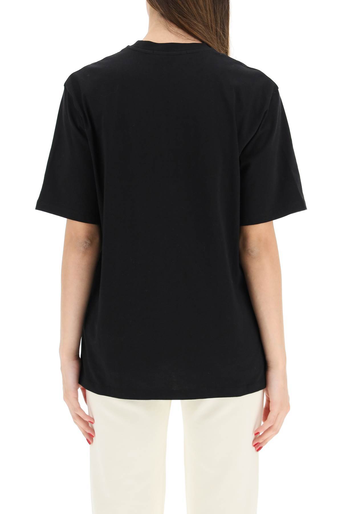 Msgm Round Collar Logo T-shirt In Black
