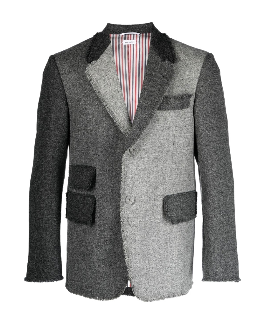 Shop Thom Browne Panelled Single-breasted Suit Jacket In Black
